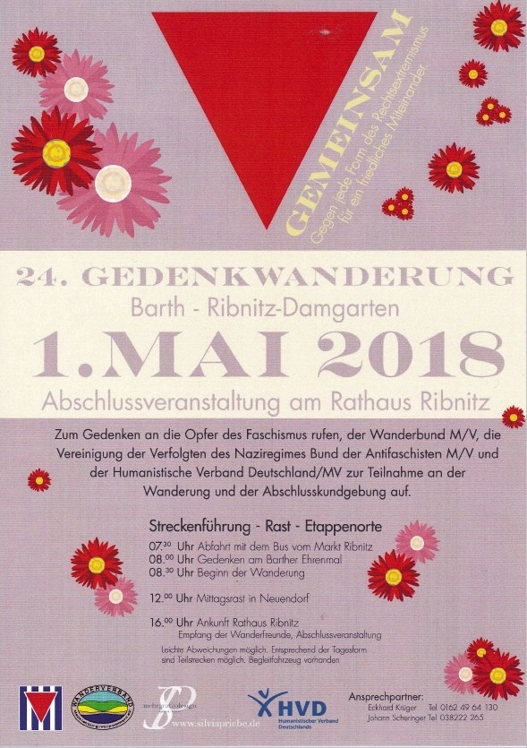 24. Gedenkwanderung von Barth nach Ribnitz-Damgarten am 1.Mai 2018 - Abschlussveranstaltung am Rathaus Ribnitz