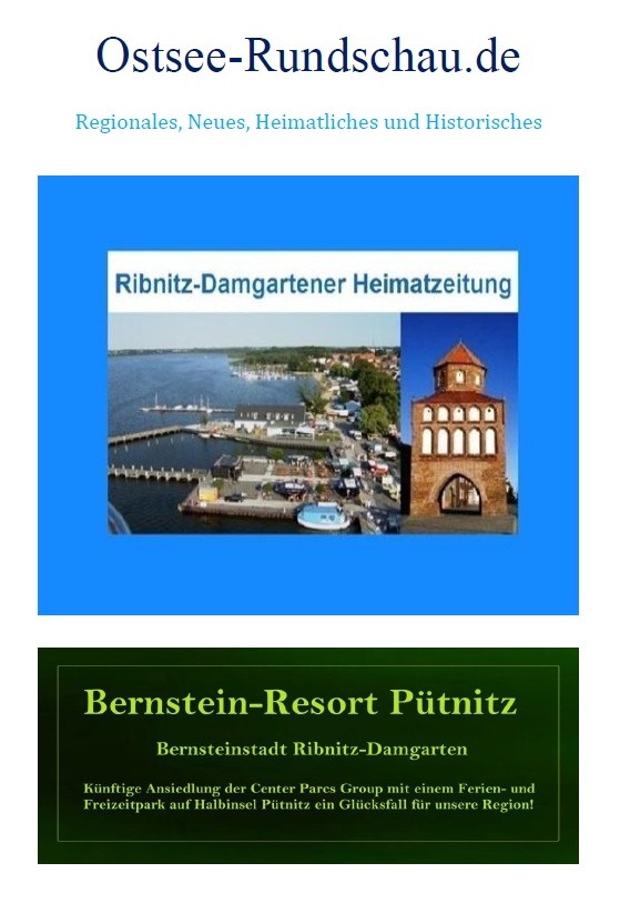 Knftige Ansiedlung der Center Parcs Group auf der Halbinsel Ptnitz ist ein Glcksfall fr unsere Region! - Bernsteinstadt Ribnitz-Damgarten - Bernstein Resort Ptnitz - Leserbrief von Eckart Kreitlow an die Ostsee-Zeitung - 13.11.2020 14:41 Uhr