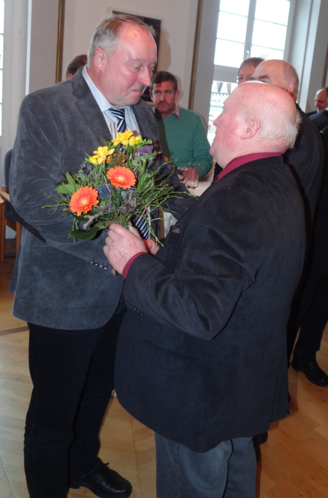 Ribnitz-Damgartens Brgermeister Frank Ilchmann gab  zu seinem 60.Geburtstag am 8.Januar 2016 einen Empfang im Ribnitzer Rathaus. Fotos: Eckart Kreitlow