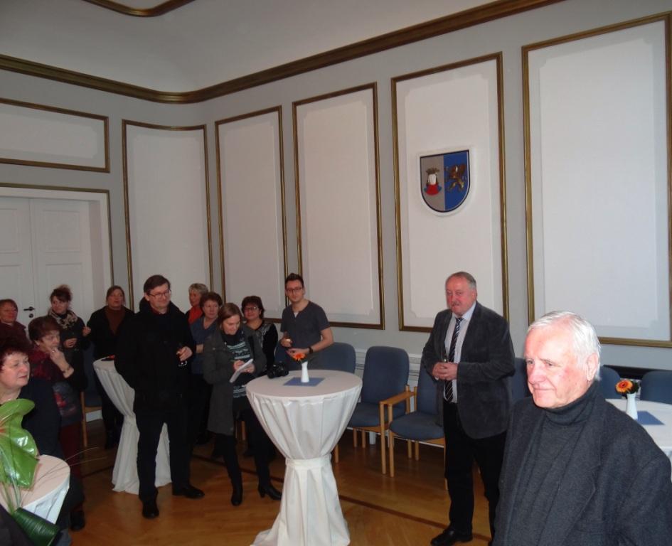 Ribnitz-Damgartens Brgermeister Frank Ilchmann gab  zu seinem 60.Geburtstag am 8.Januar 2016 einen Empfang im Ribnitzer Rathaus. Fotos: Eckart Kreitlow