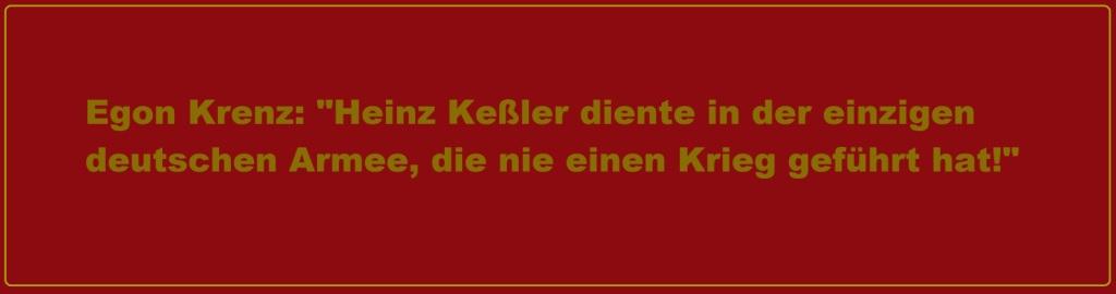 Egon Krenz in seiner Trauerrede für Armeegeneral a.D. Heinz Keßler am 07.06.2017 in Berlin: Heinz Keßler diente in der einzigen deutschen Armee, die nie einen Krieg geführt hat.