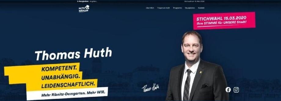 Brgermeisterwahl Ribnitz-Damgarten 2020 - Kompetenz trifft Leidenschaft - Stichwahl am 15.Mrz 2020 - Thomas Huth whlen