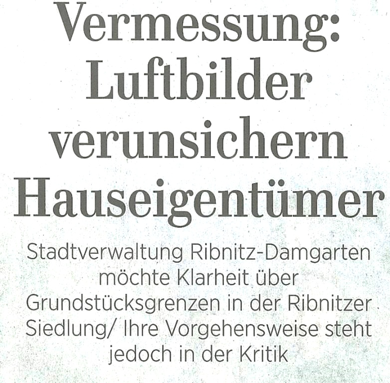 OZ-Beitrag vom 17.09.2019 - Vermessung: Luftbilder verunsichern Hauseigentmer