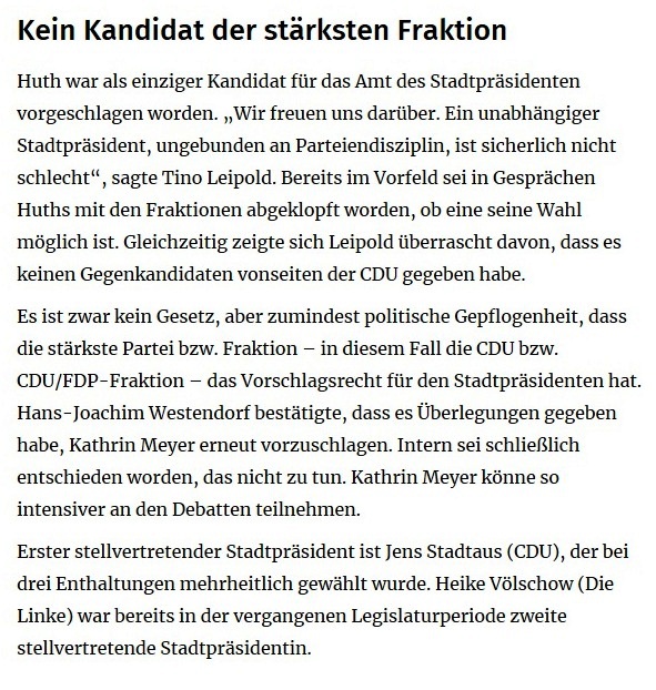 Ein neuer Stadtprsident und die AfD ganz links - OZ-Bericht von der konstituierenden Sitzung der Stadtvertretung Ribnitz-Damgarten am 26. Juni 2019 - von OZ-Redakteur Robert Niemeyer