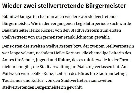 Ein neuer Stadtprsident und die AfD ganz links - OZ-Bericht von der konstituierenden Sitzung der Stadtvertretung Ribnitz-Damgarten am 26. Juni 2019 - von OZ-Redakteur Robert Niemeyer