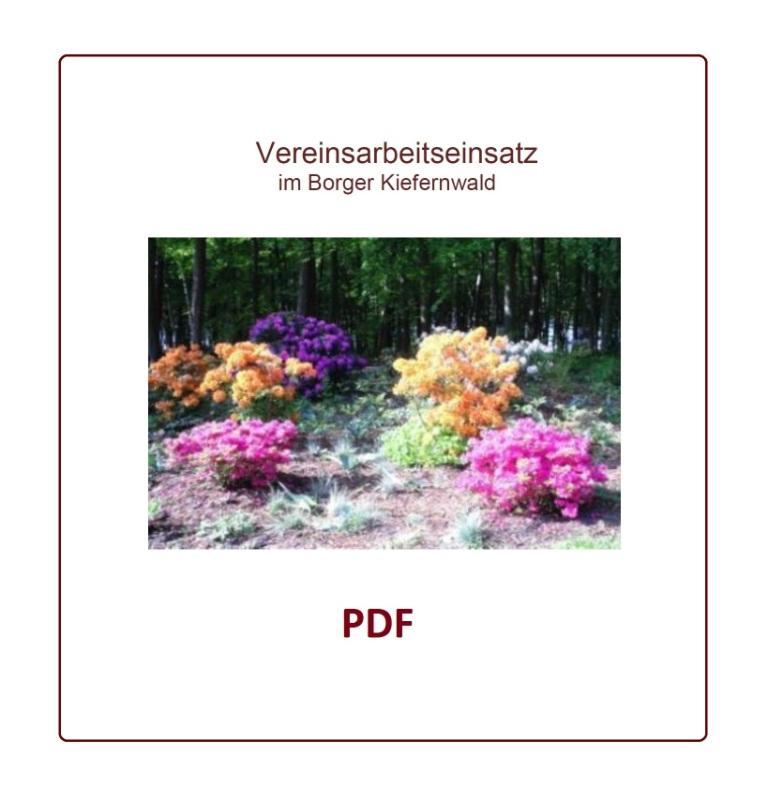 Arbeitseinsatz und Schrottsammelaktion  des gemeinntzigen Vereins 'Grne Welt & M-V Kulinaris' im Borger Kiefernwald im Oktober 2008 - PDF